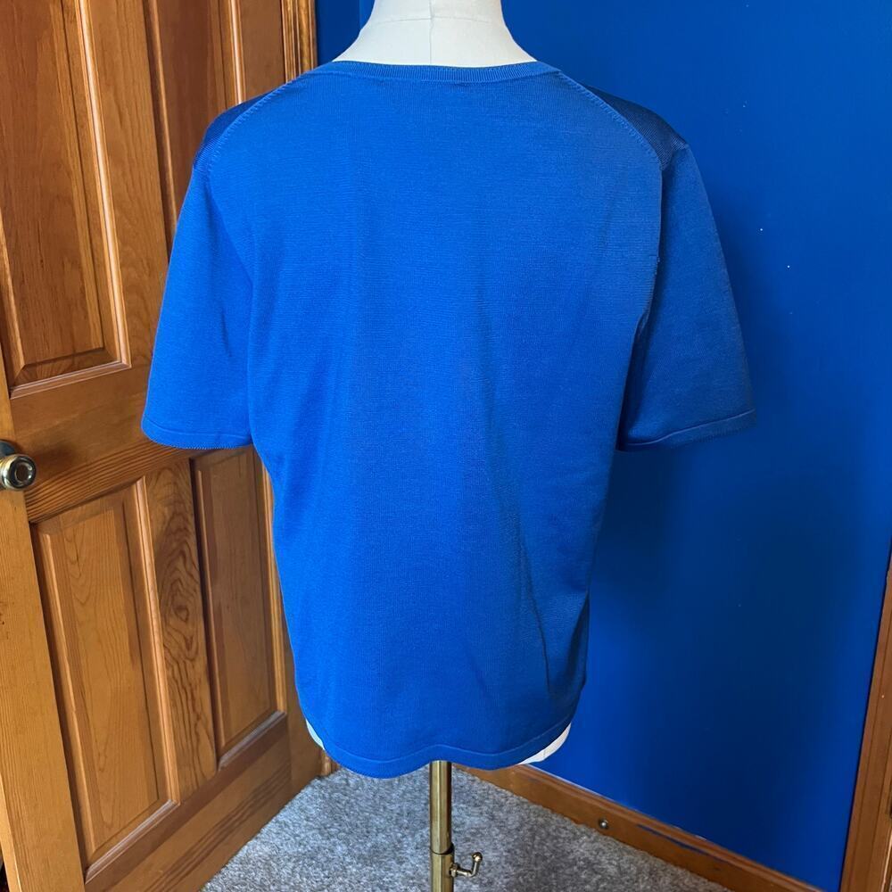 Pendleton Women's Short Sleeve Silk/Nylon Blue Sweater.  Size Large - Picture 5 of 6